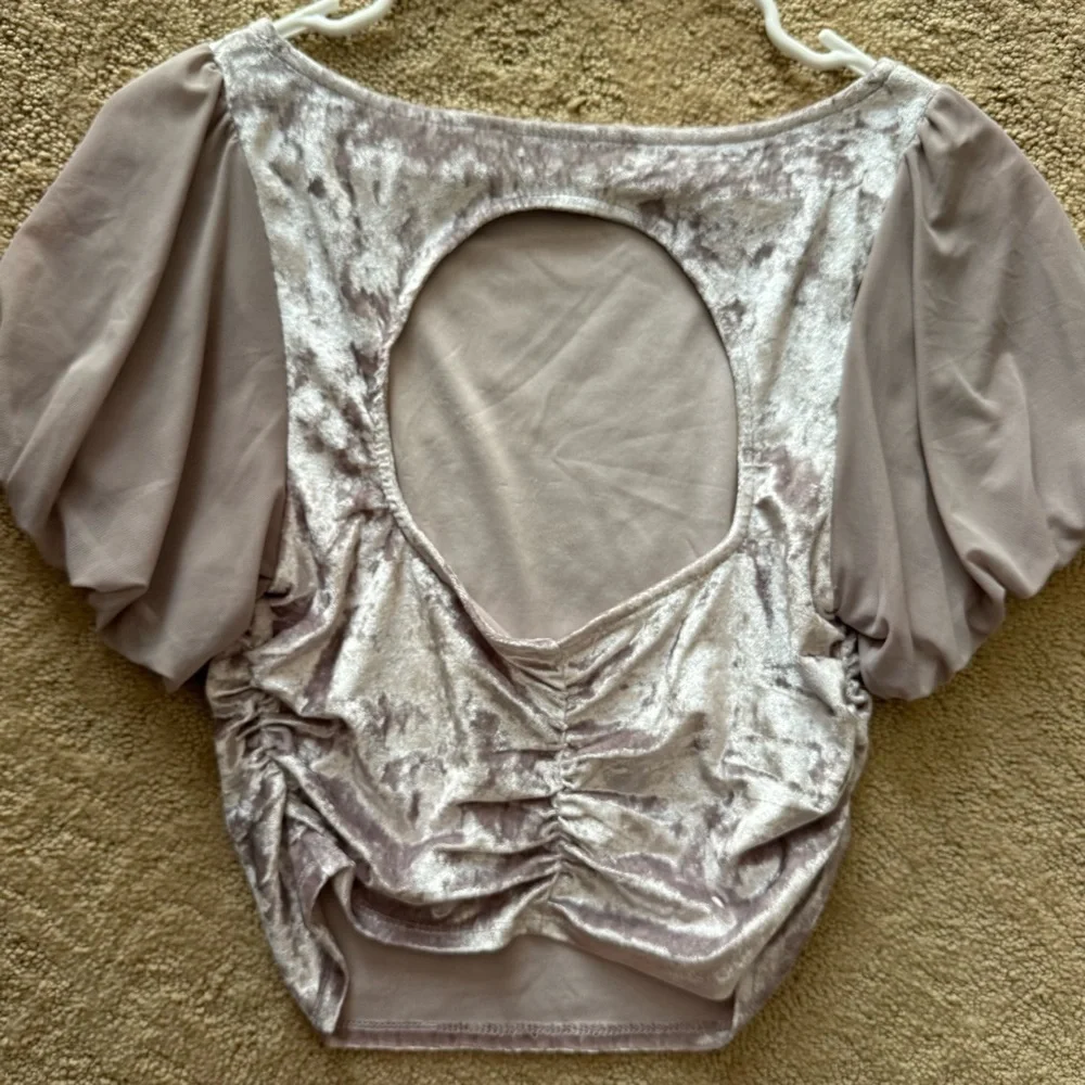 Free People Midnight Mood Velvet Crop Intimately Gray Mauve Women